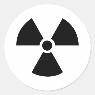 radioactive icon classic round sticker