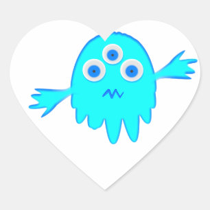 Radioactive Little Monster Heart Sticker