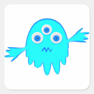 Radioactive Little Monster Square Sticker