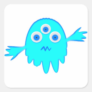 Radioactive Little Monster Square Sticker