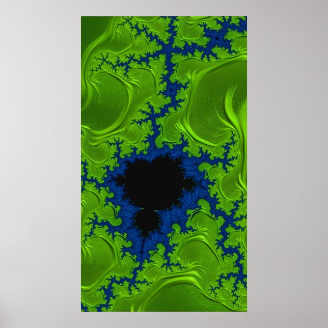Radioactive Mandelbrot Fractal Abstract Art Poster (Front)