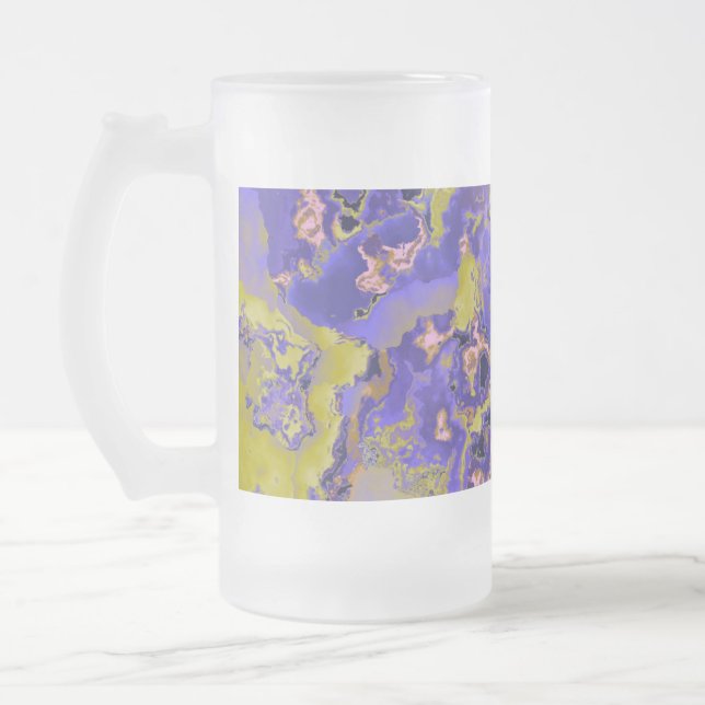 Radioactive Marble Frosted Glass Beer Mug (Left)