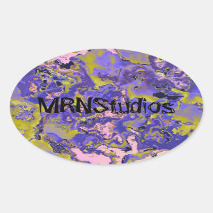 Radioactive Marble Oval Sticker