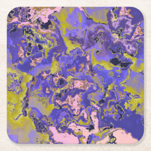 Radioactive Marble Square Paper Coaster