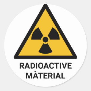 Radioactive Material Warning, Ionising Radiation Classic Round Sticker