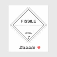 Radioactive Materials Transport Sign Fissile