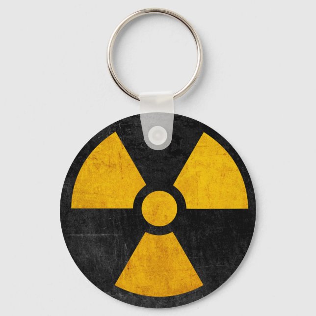 Radioactive Nuclear Reactor Yellow and Black Key Ring (Front)