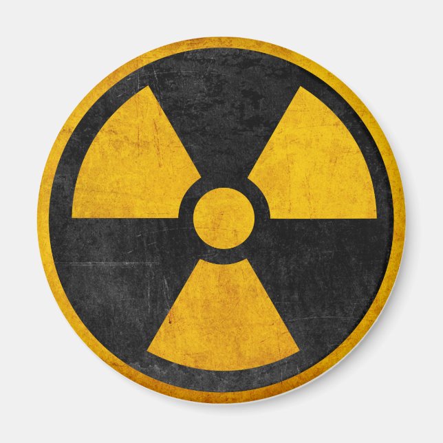 Radioactive Nuclear Reactor Yellow and Black Magnet (Front)