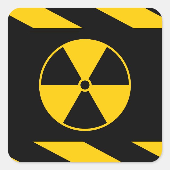 Radioactive Nuclear Reactor Yellow and Black Square Sticker (Front)