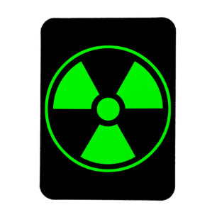 Radioactive Radiation Symbol green and black Magnet