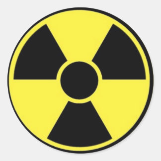 RADIOACTIVE SIGN CLASSIC ROUND STICKER