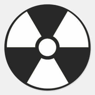 Radioactive Symbol B&W Sticker