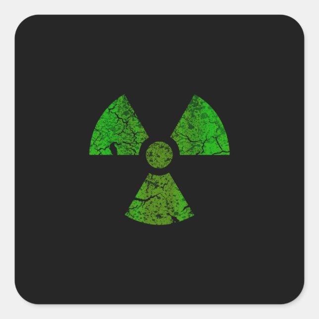 Radioactive Symbol Square Sticker (Front)