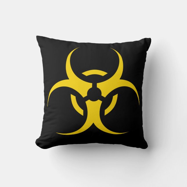 Radioactive Toxic Biohazard Symbol Cushion (Front)