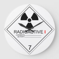 Radioactive Transport Plate Cat 1 Clock