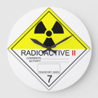 Radioactive Transport Plate Cat 2 Clock