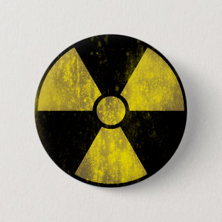 Radioactive Warning Sign | Cool Grunge 6 Cm Round Badge