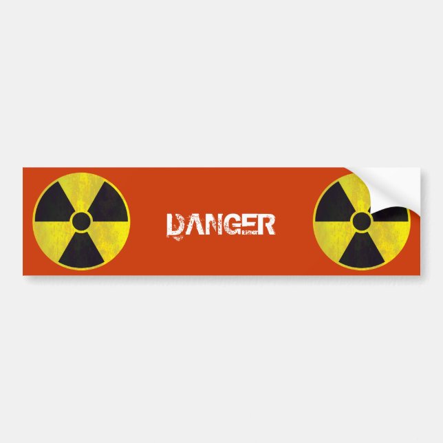 Radioactive Warning Sign | Cool Grunge Bumper Sticker (Front)