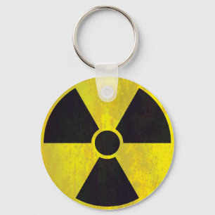 Radioactive Warning Sign   Cool Grunge Key Ring