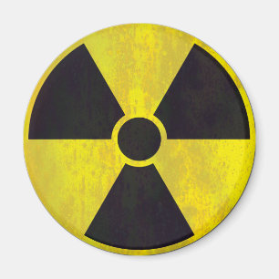 Radioactive Warning Sign   Cool Grunge Magnet