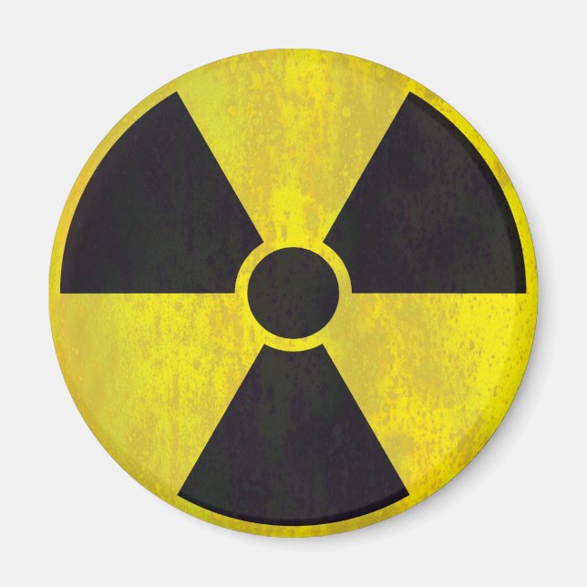 Radioactive Warning Sign | Cool Grunge Magnet (Front)