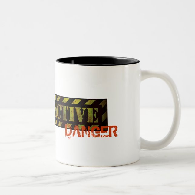 Radioactive Warning Sign | Cool Grunge Two-Tone Coffee Mug (Right)