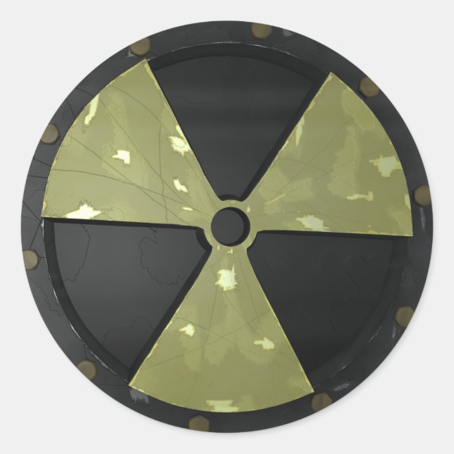 Radioactive Warning Symbol Classic Round Sticker (Front)