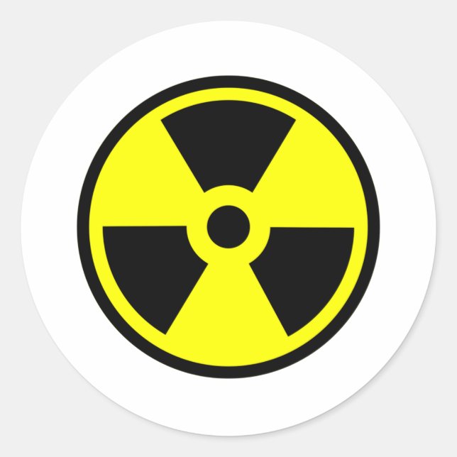Radioactive Yellow And Black Symbol Classic Round Sticker (Front)
