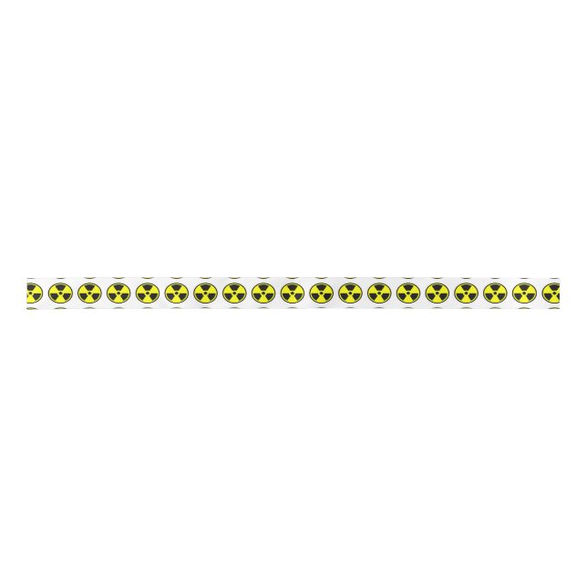Radioactive Yellow And Black Symbol Satin Ribbon (Front)