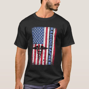 Radiographer Vintage Us Flag Rt Tech Xray Radiogra T-Shirt