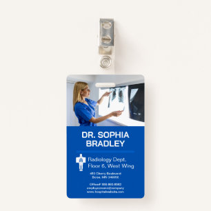 Radiologist Examining Patient X-ray ID Badge