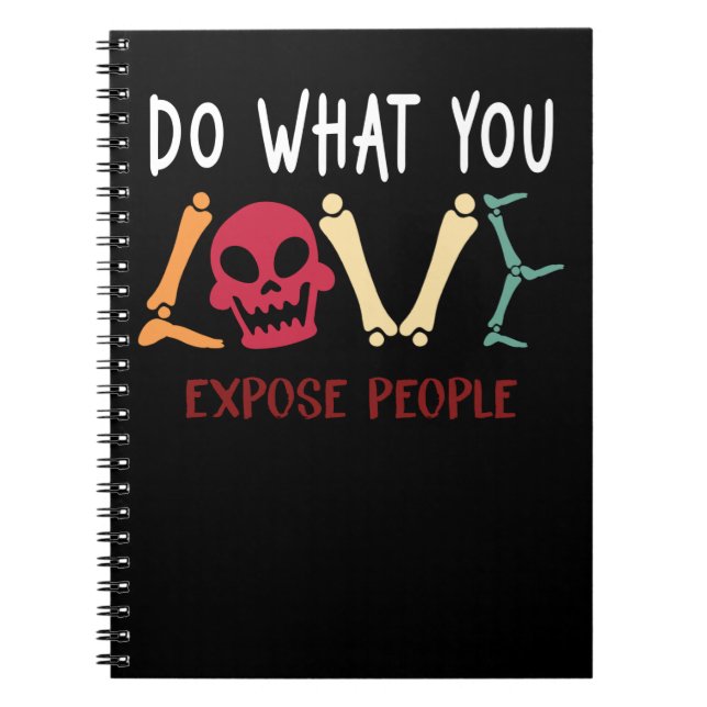 Radiologist Humour Skeleton Xray Funny Radiology Notebook (Front)