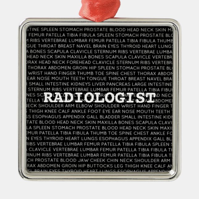 Radiologist Medical Terminology Christmas Metal Tree Decoration (Front)