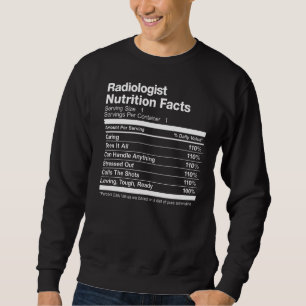 Radiologist Nutrition Facts Funny Sweatshirt