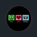 Radiologist Peace Love Radiology Chest X-Ray Tech 6 Cm Round Badge<br><div class="desc">Peace Love Radiology. This cute radiologist gift features a peace sign,  heart,  and x-ray for an x-ray technician or radiologic technologist.</div>