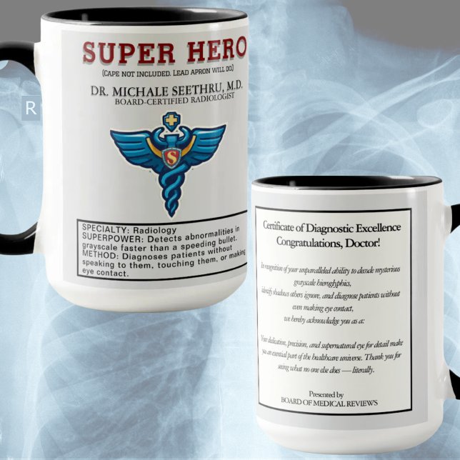 Radiologist Superhero – Funny Medical Gift  Mug (Creator Uploaded)