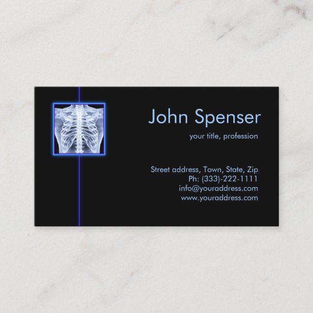 Radiologist - X-ray Treatment Business Card (Front)