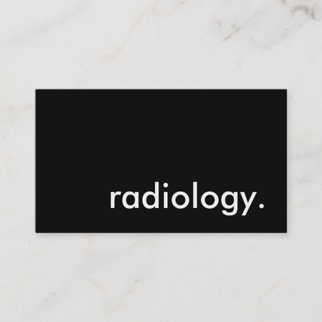 radiology. business card (Front)