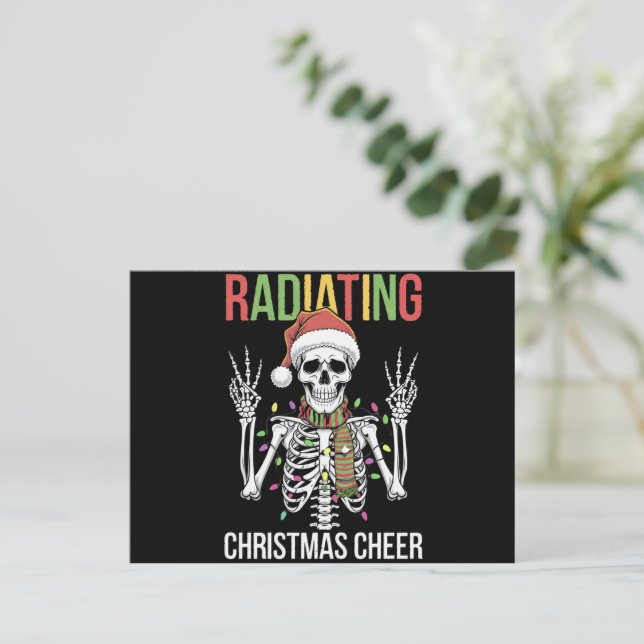 Radiology Christmas Santa Skeleton Xray Technician Holiday Postcard (Standing Front)