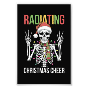 Radiology Christmas Santa Skeleton Xray Technician Photo Print