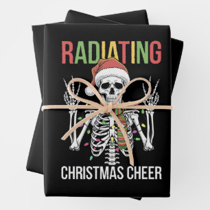 Radiology Christmas Santa Skeleton Xray Technician Wrapping Paper Sheet