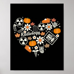 Radiology Fall Heart Xray Tech Autumn Pumpkin Than Poster