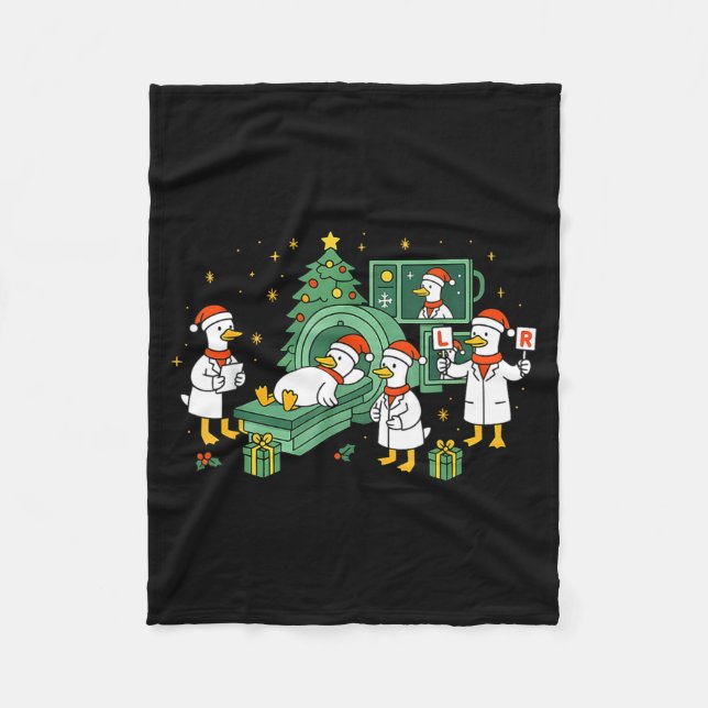 Radiology Funny Goose Ct Scan Christmas Xray Nurse Fleece Blanket (Front)