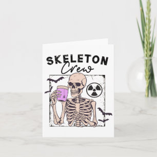 Radiology Halloween Xray Tech Skeleton Coffee Crew Card
