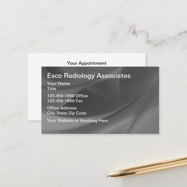 Radiology Imaging Centre Appointment Cards (Front/Back In Situ)
