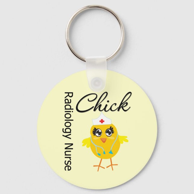 Radiology Nurse Chick v1 Key Ring (Front)
