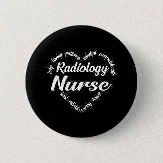 Radiology Nurse Heart Word Cloud 6 Cm Round Badge