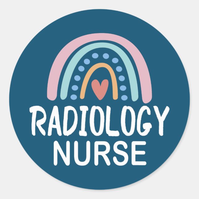 Radiology Nurse Leopard RN interventional Classic Round Sticker (Front)