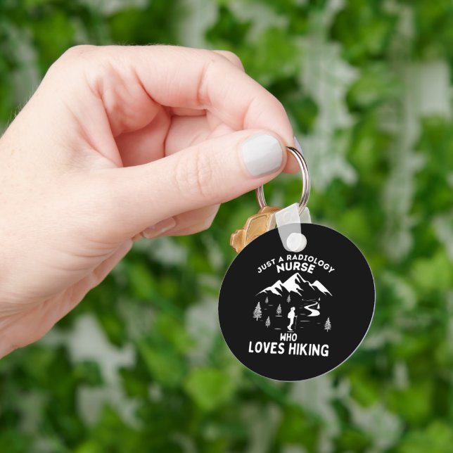 Radiology Nurse Loves Hiking Nurse Key Ring (Hand)