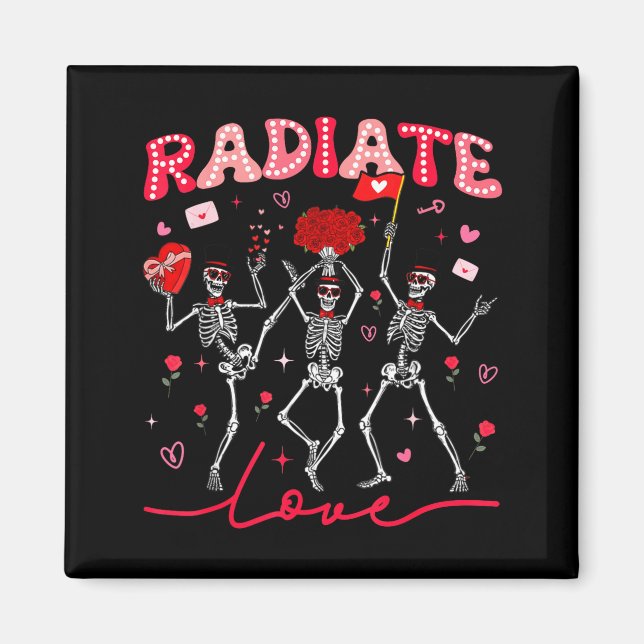 Radiology Radiate Rad Tech Valentine Skeleton Hear Magnet (Front)